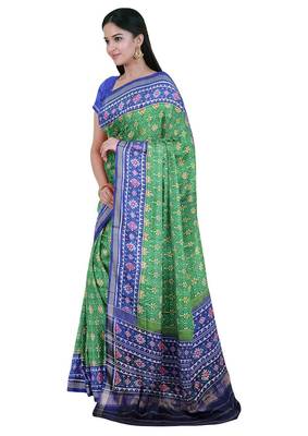 Green ikkat patola silk saree 3