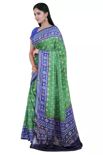 Green ikkat patola silk saree