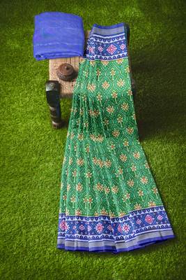 Green ikkat patola silk saree 4