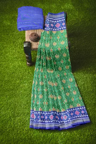 Green ikkat patola silk saree