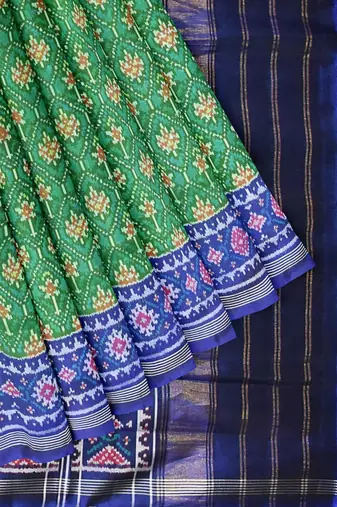 Green ikkat patola silk saree