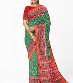 Green ikkat patola silk saree