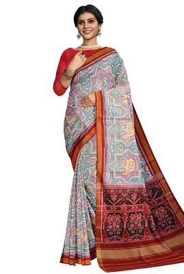 Multicolor ikkat patola silk saree 1