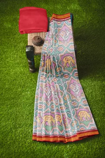 Multicolor ikkat patola silk saree