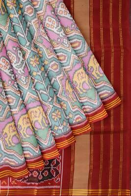 Multicolor ikkat patola silk saree 5