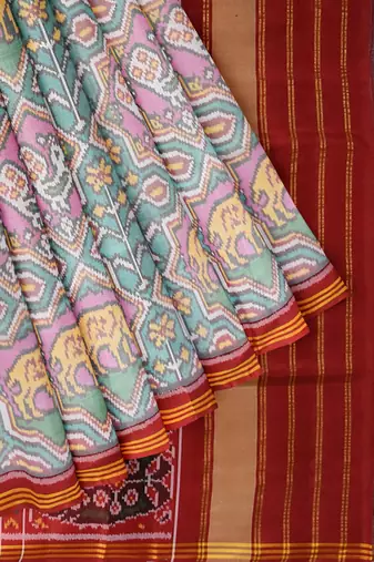 Multicolor ikkat patola silk saree