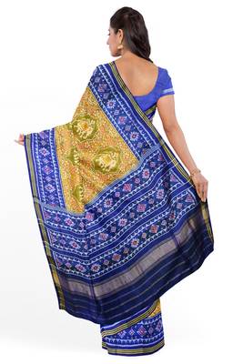 Yellow ikkat patola silk saree 2