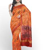 Orange ikkat patola silk saree