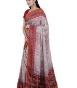White ikkat patola silk saree