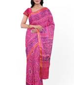 Pink ikkat patola silk saree