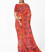 Orange ikkat patola silk saree