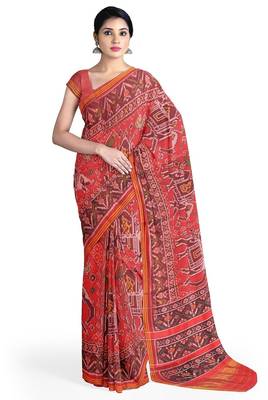 Red ikkat patola silk saree 1