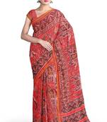 Red ikkat patola silk saree