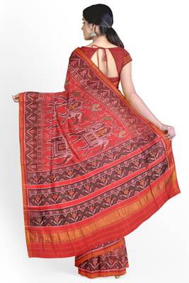 Red ikkat patola silk saree 2