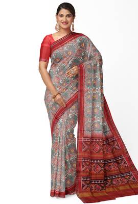 Multicolor ikkat patola silk saree 1