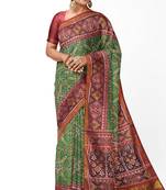 Green ikkat patola silk saree
