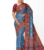 Turquoise ikkat patola silk saree