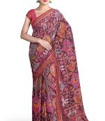 Pink ikkat patola silk saree