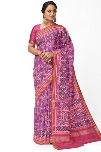 Purple ikkat patola silk saree