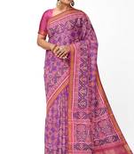Purple ikkat patola silk saree