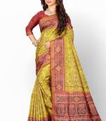 Yellow ikkat patola silk saree