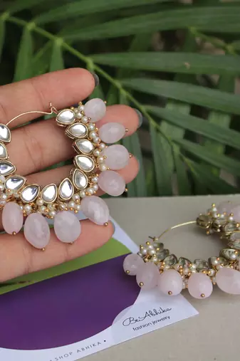 Afreen Hoop Pink Earrings