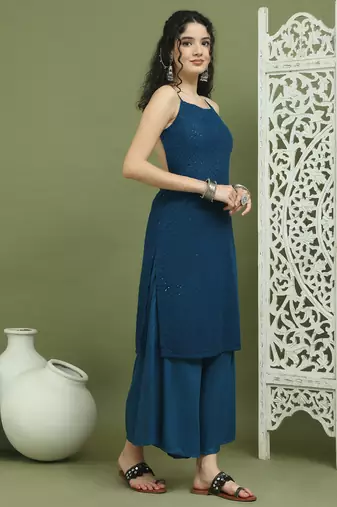 Peacock chic backless designer kurta for women