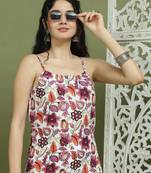 Purple foil printed rayon kurta.