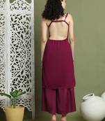 Purple chic backless designer kurta for women