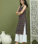Black women's printed rayon kurtas