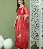 Backless designer kurta palazzo set with floral dupatta