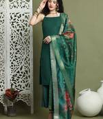 Backless designer kurta palazzo set with floral dupatta