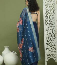 Backless designer kurta palazzo set with floral dupatta