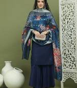 Backless designer kurta palazzo set with floral dupatta