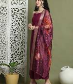 Backless designer kurta palazzo set with floral dupatta