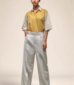 Ochre yellow dual colour shirt