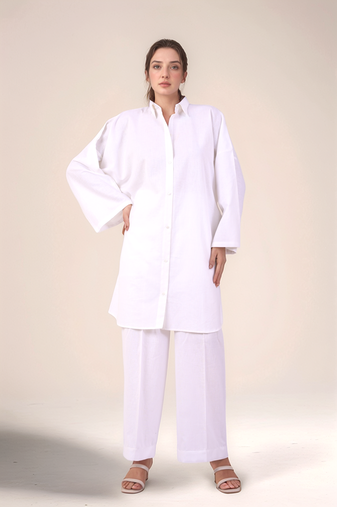 Oversized tunic cotton shirt