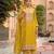 Yellow premium embroidered chinon semi stitched salwar suit