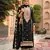 Black embroidered chinon semi stitched salwar suit
