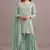 Green embroidered faux georgette palazzo style salwar suit