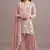 Peach embroidered faux georgette palazzo style salwar suit