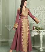 Designer Jalabiya Kaftan With Golden Hand Embroidery