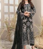 Black Embroidered Georgette salwar suit