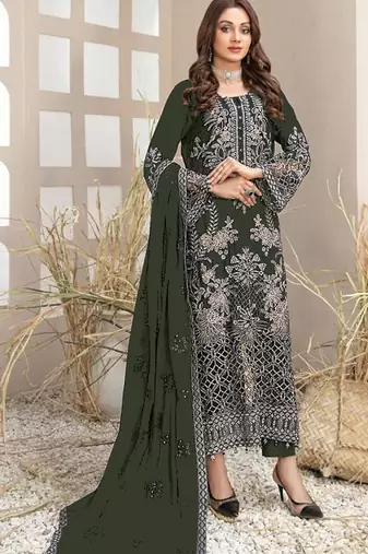 Mehendi Embroidered Georgette salwar suit