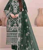 Green Embroidered georgette salwar suit