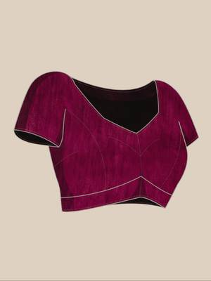 maroon paithani silk blend saree with unstitched blouse 5