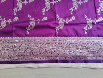 Purple Paithani silk blend Zari Weaving Saree 4