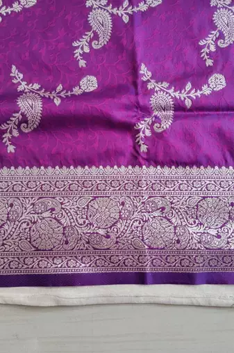 Purple Paithani silk blend Zari Weaving Saree
