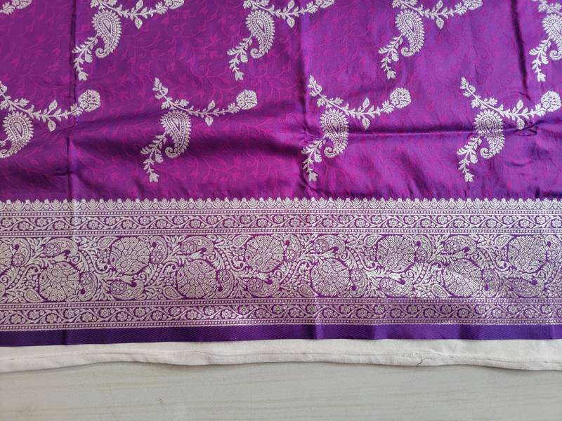 Purple Paithani silk blend Zari Weaving Saree