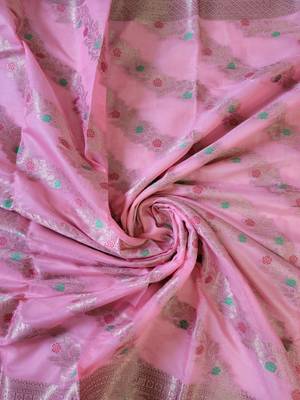 Light Pink Paithani silk blend Zari Weaving Saree 1